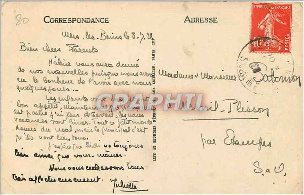 MERS-LES-BAINS — La Plage, la Falaise — LL. - Verso