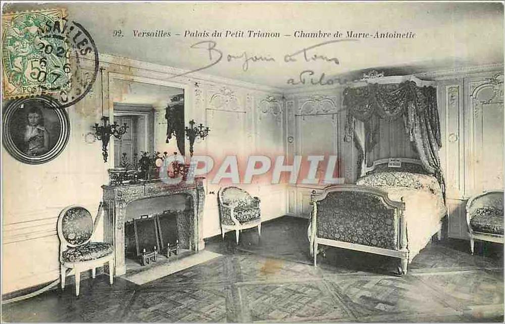 Versailles — Schloss Petit Trianon — Zimmer von Marie-Antoinette — A. Bourdier, Drucker-Verleger, Versailles - Vorderseite