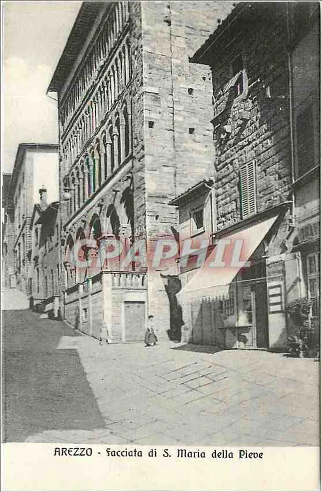 Arezzo - Plaza Sacciatà de S. Maria della Pieve — editor Caruso & De Alessandri, Milán - Anverso