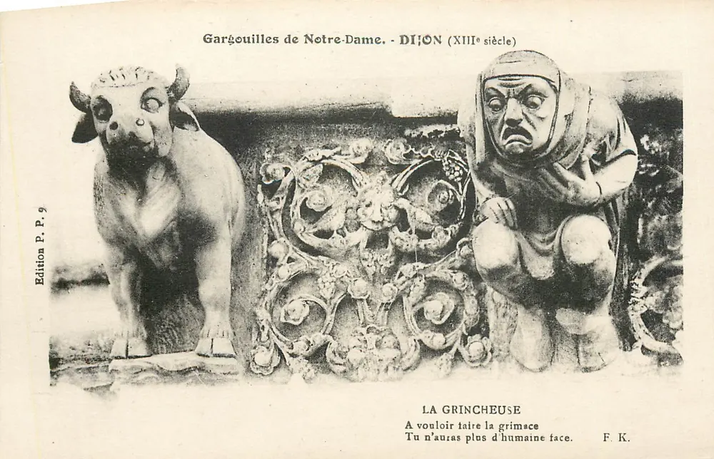 Gargalhas da Catedral de Notre-Dame - DIJON (século XIII) — Edição P. P. 9 - Frente