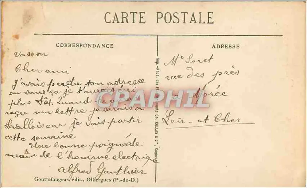 Clermont-Ferrand — A Catedral — G. d'O. n°452 - Verso