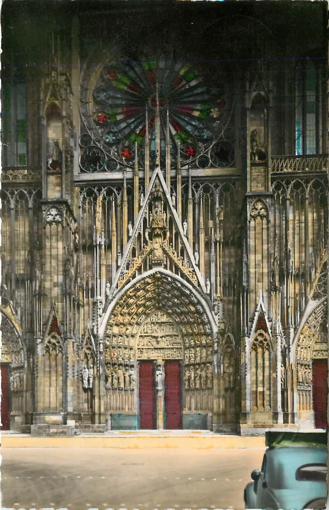 Estrasburgo — Catedral, Portal central — Edições O.P. Paris, n°16 - Frente