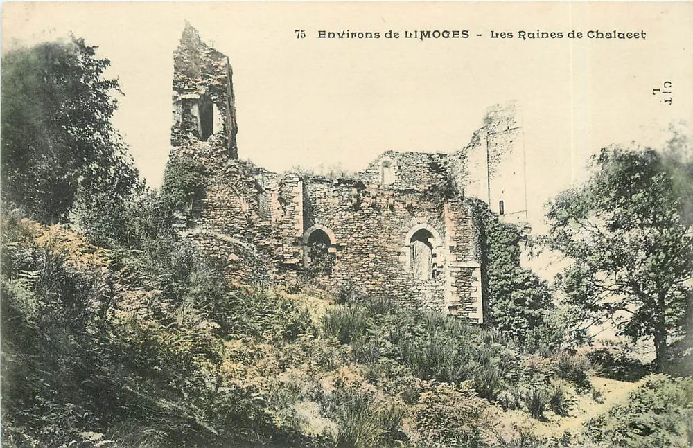 Environs de LIMOGES — Les Ruines de Chalacet — Éditeur L.C.P.R. n°75 - Frente