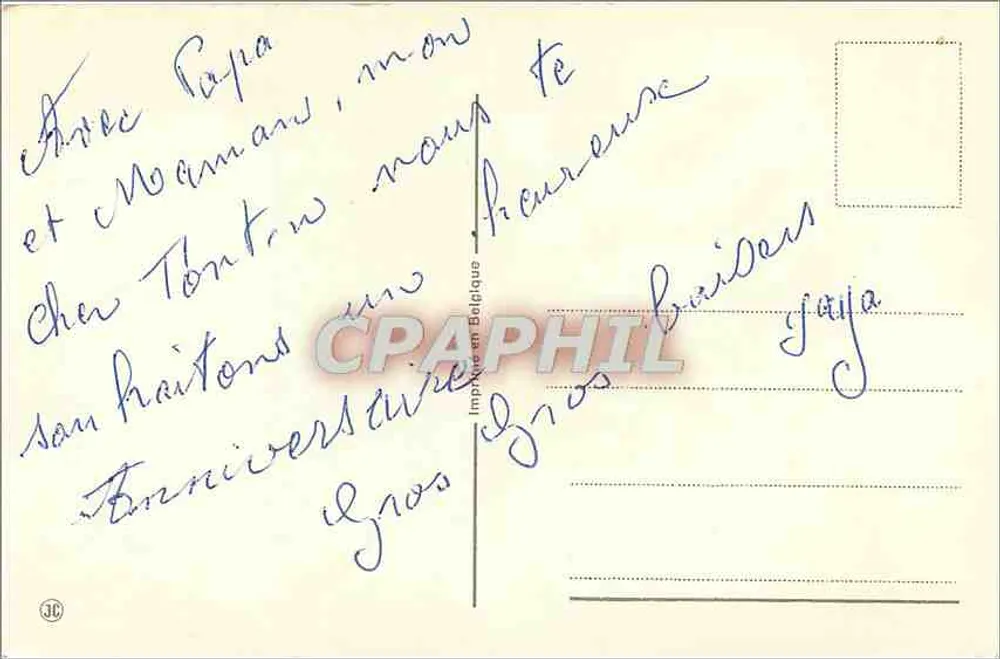 Arranjo de margaridas e flores — Parabéns de aniversário — Impressora na Bélgica - Verso