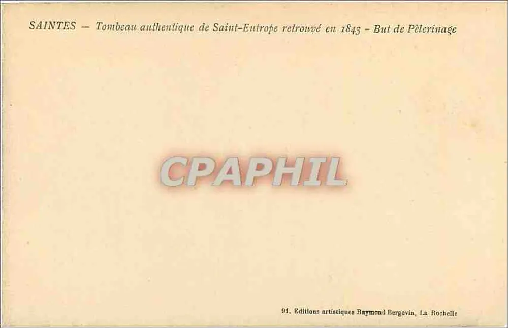 Saintes — Authentisches Grab von Saint-Eutrope — Verlag Ramuntcho - Rückseite
