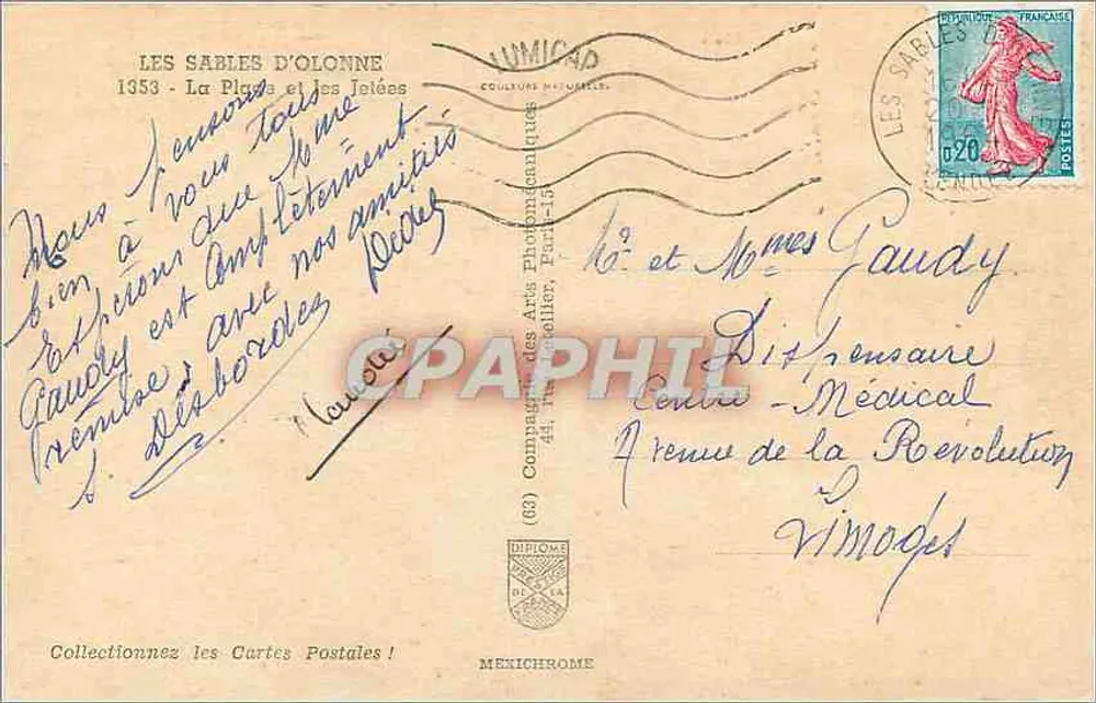 Les Sables d'Olonne — A Praia e as Pontas — Mexichrome - Verso