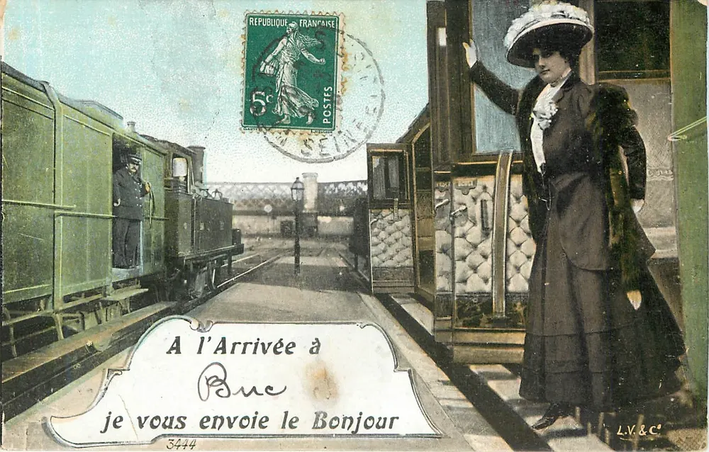 Arrivée à Buc — A l'Arrivée à Buc je vous envoie le Bonjour — L.V.&C. - Recto