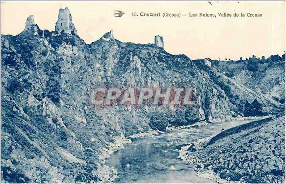 Crozant (Creuse) — Die Ruinen, Tal der Creuse — Verlag: Nr. 13 - Vorderseite