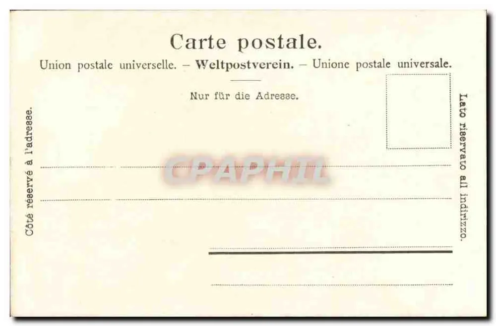 Bern. Dudelsackpfeiferbrunnen — estátua de um músico sobre coluna, com igreja e carruagem — editor anônimo, n° 2078 - Verso
