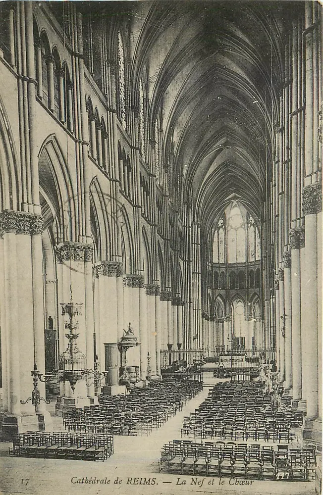 Cathédrale de REIMS — La Nef et le Chœur — Éditeur non identifié, n° 17 - Recto