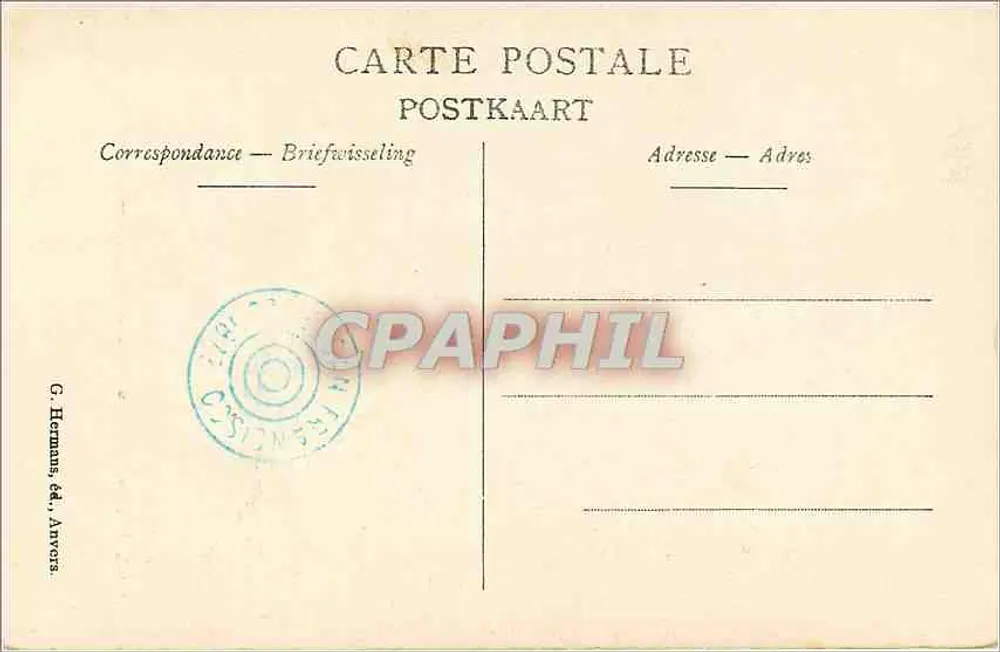 Antwerpen — Die Kirchenschiff der Kathedrale — Blick aus dem Zentrum — G. Hermans, Verlag, Antwerpen, Nr. 19 - Rückseite