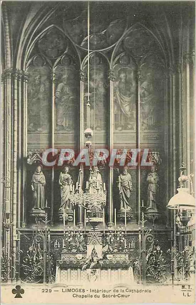 Limoges — Innenansicht der Kathedrale, Kapelle des Heiligen Herzens — M.T. I.L. n°229 - Vorderseite