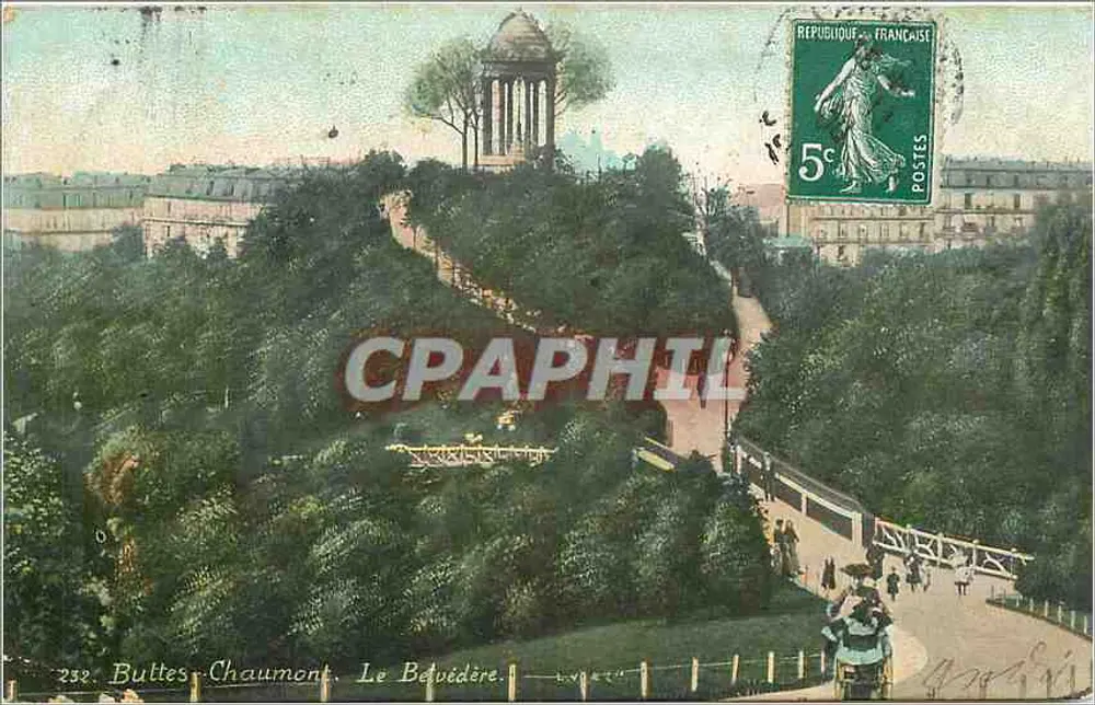 Buttes-Chaumont — O Belvédère — editor não identificado, n° 232 - Frente