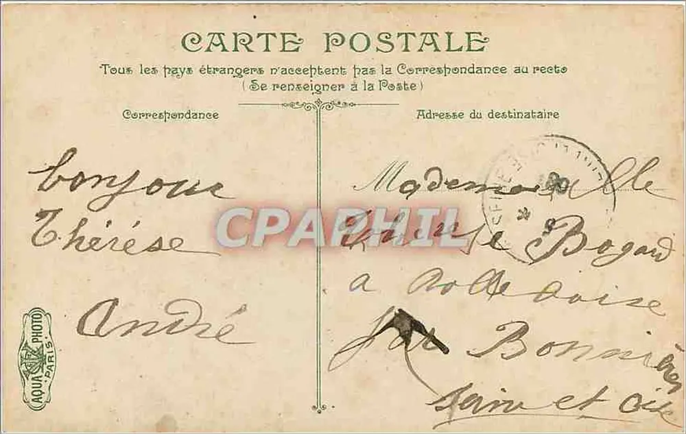 Buttes-Chaumont — O Belvédère — editor não identificado, n° 232 - Verso