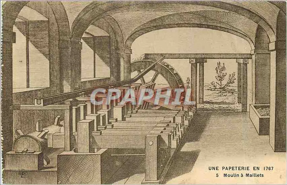मैलेट्स के मिल — 1767 में कागज की दुकान — ग्राफ्फिल, संख्या 5 - आगे