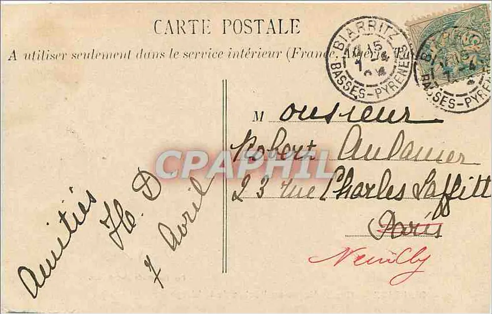 Biarritz — Grosse Vague au Rochet de la Vietge — Eug. Pacanil, phot. Biarritz - Verso