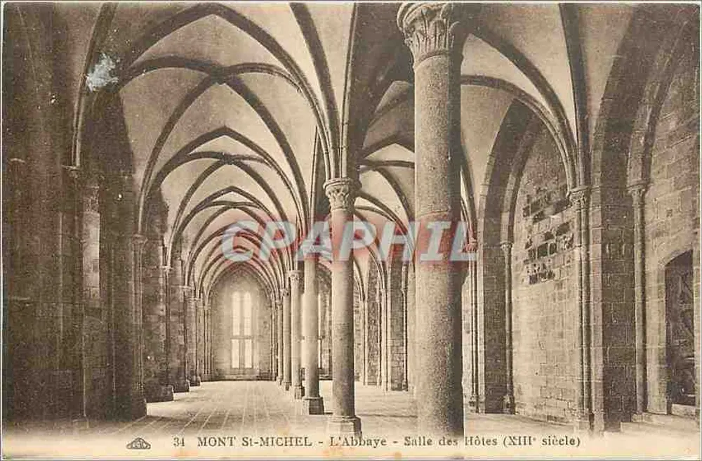Mont-Saint-Michel — Die Abtei — Saal der Gäste (13. Jahrhundert) — Verleger: Grambo urg - Grambo urg - Vorderseite