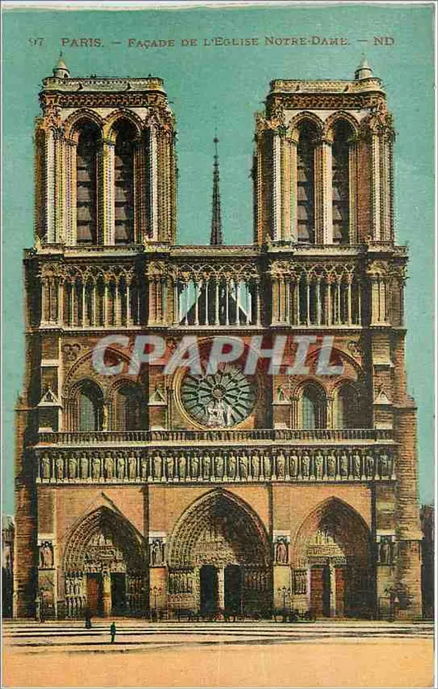 Paris — Fachada da Igreja Notre-Dame — ND — n° 577 - Frente