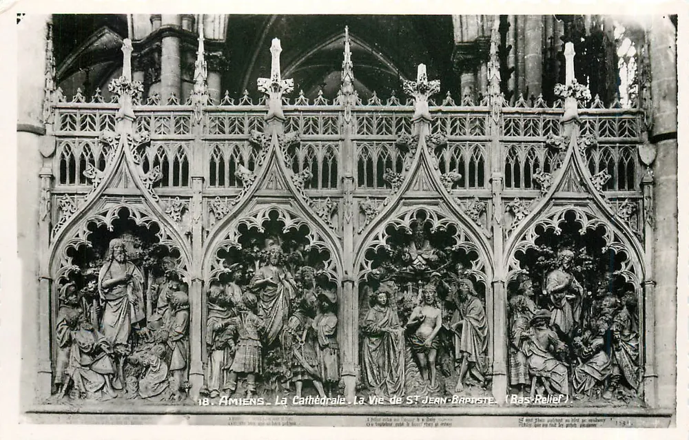 Amiens - Die Kathedrale. Das Leben des hl. Johannes des Täufers - Basrelief - Vorderseite