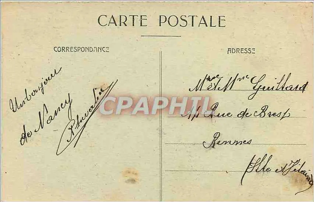NANCY - Basílica de São Epvre e Praça das Senhoras — Imprimeries Réunies de Nancy, n° 134 - Verso