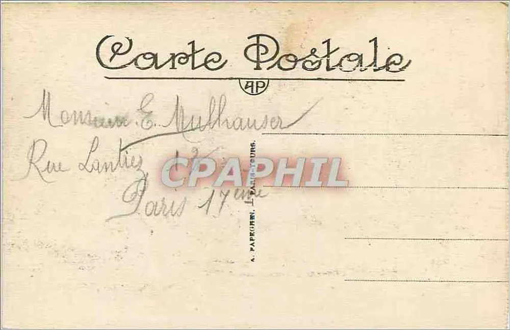 Parque de VERSAILLES — Banhos de Apolo — A. Papechien, Paris-Tours, n°36 - Verso