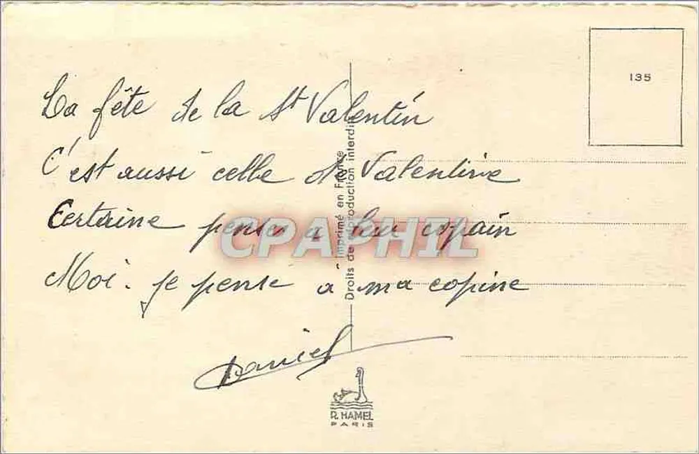 Arranjo de flores — Boa Festa — R. HAMEL n°135 - Verso
