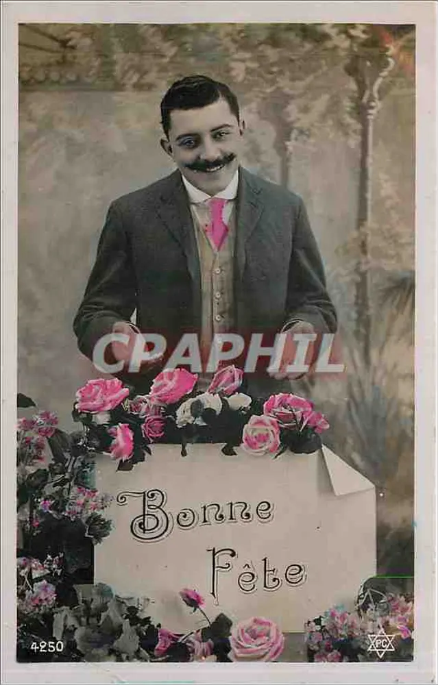 Homme à moustache — Bonne Fête — n°4250 - Recto