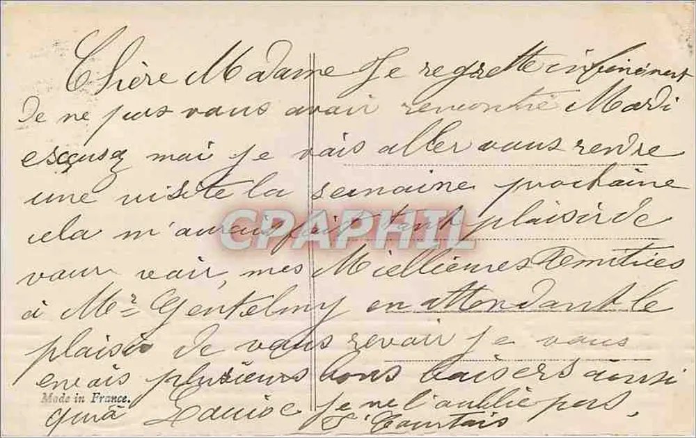 Lírio do vale — 'Je Porte Bonheur' — editor desconhecido, número de série não visível - Verso