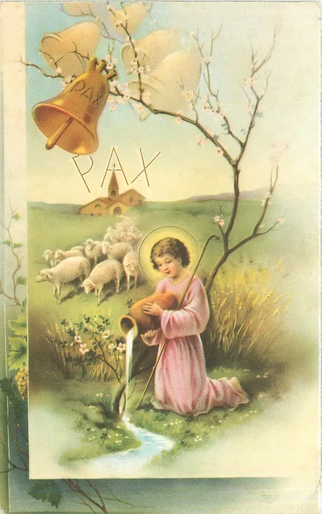 Angel Child Watering Sheep — PAX — Publisher Lux, series 1 - Front