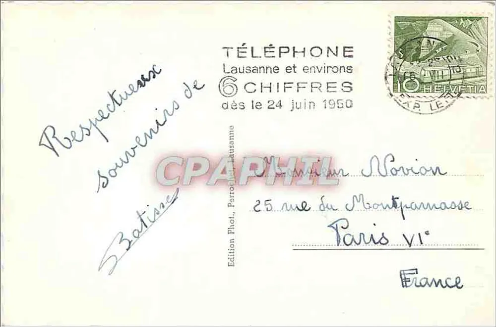 Lausanne, Montbénon und Dôme d'Ôche — Tour Bel Air — Édition Lausanne, n° 8531 - Rückseite