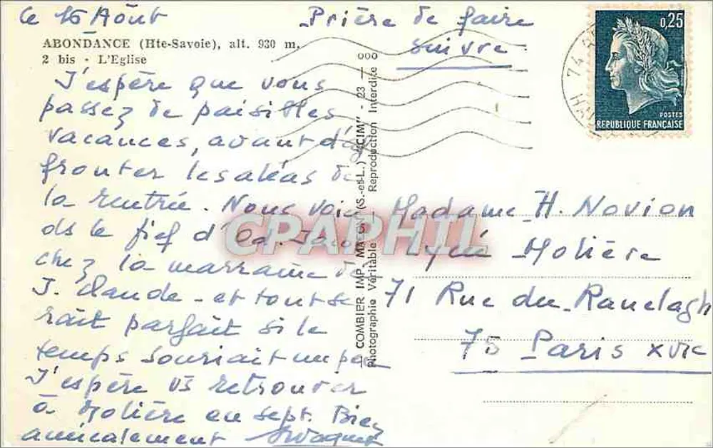 Abondance (Haute-Savoie) — Kościół — Imp. Maillard (S.-et-L.) - Rewers
