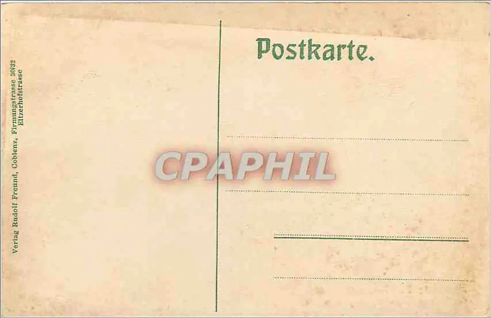 Königstuhl b. Rhens a. Rh. — monumento em pedra com arco e grade — editor Verlag Rudolf Freund, Goblentz - Verso