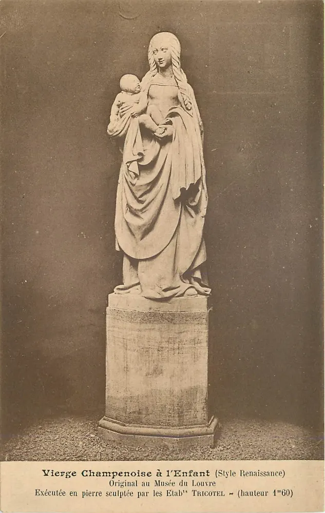 Maria von Champagne mit dem Kind — Renaissance-Stil — Von Tricotel geschaffen — Höhe 4'60 — Louvre-Museum - Vorderseite