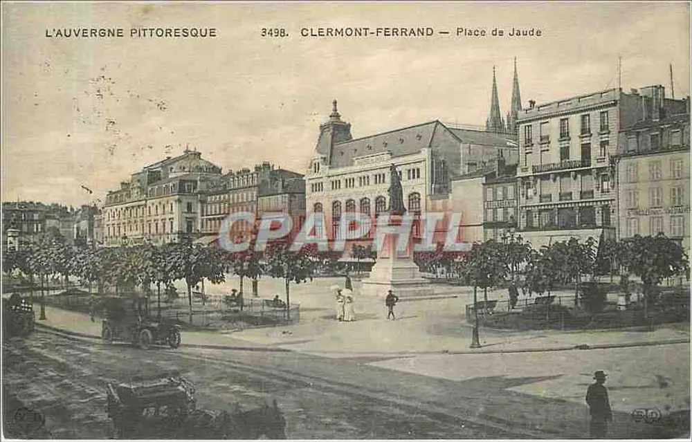 Clermont-Ferrand — Place de Jaude — Die malerische Auvergne, Nr. 3498 - Vorderseite