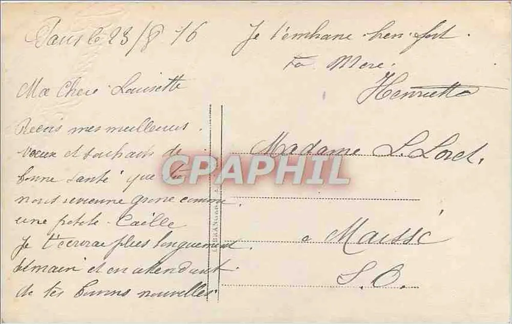 Junge Frau in rosa Kleid — Frohe Geburtstagskarte — Verlag S.C. Nr. 3668 - Rückseite