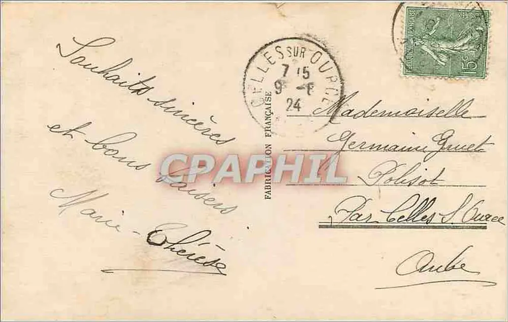 Couples — Anniversaire — Paris 986 - Verso