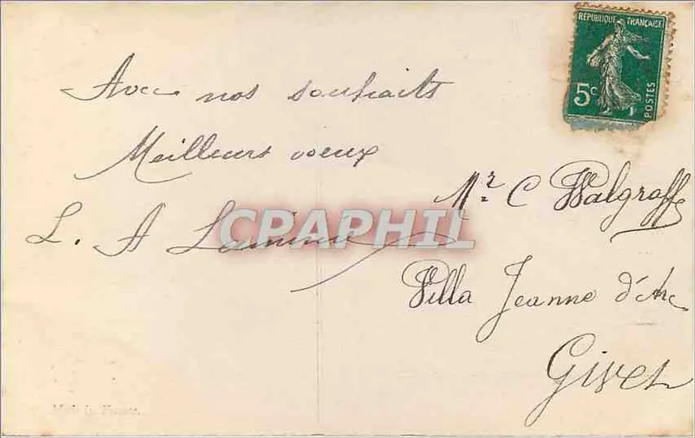 Buquê de flores — Fracette 1895 — Fracette - Verso