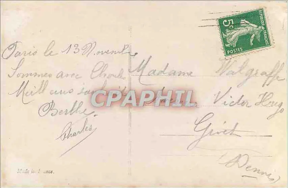 Femme tenant un bouquet de roses — Bonne Fête — Frinvelle, n°129 - Verso