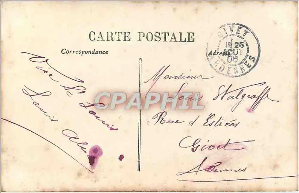 Frau in einem Kleid mit Punkten — mit Text 'Für Ihre Feier akzeptieren Sie diese Blume' — A.B.C. n°430 - Rückseite
