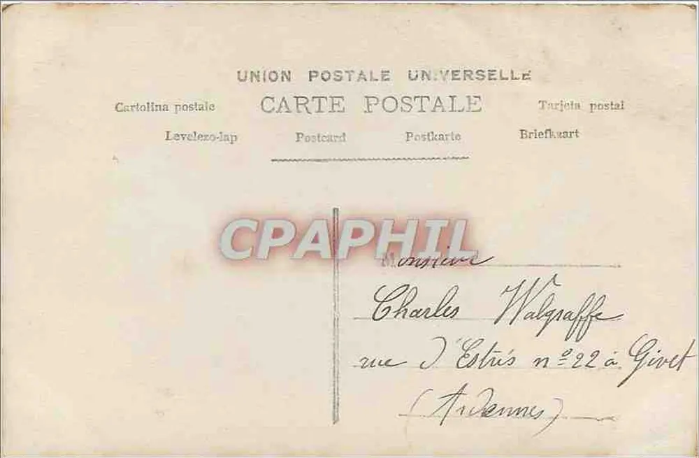 Homme en costume — Carnet des Souvenirs — éditeur LOTUS n°524 - Verso