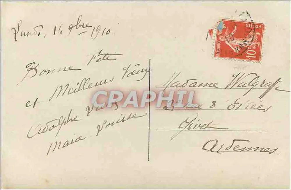 Mulher com buquê de flores — 'Viva Eugénie' — Editor Édouard Baldac (nº 7084) - Verso
