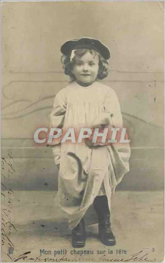 Petite fille en chapeau — Mon petit chapeau sur la tête — J. B. Vourfante, n°3 - Recto