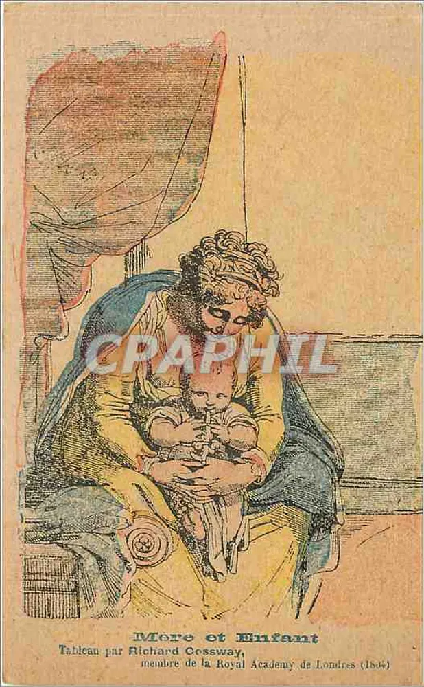 Mãe e Filho — Quadro de Richard Cosway, membro da Royal Academy de Londres (1804) - Frente