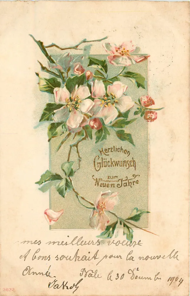 Flores de maçã — Votos de Boas Festas 1904 — N° 2632 - Frente