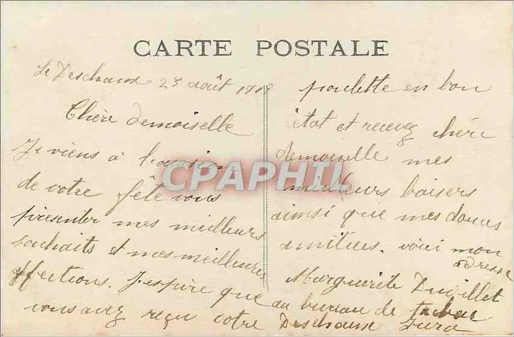 Femme en robe longue tenant un bouquet — Bonne Fête — BBM n°69 - Verso