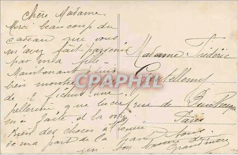 Jovem mulher com rosas — fototipia — Fauvetti, n° 1091 - Verso