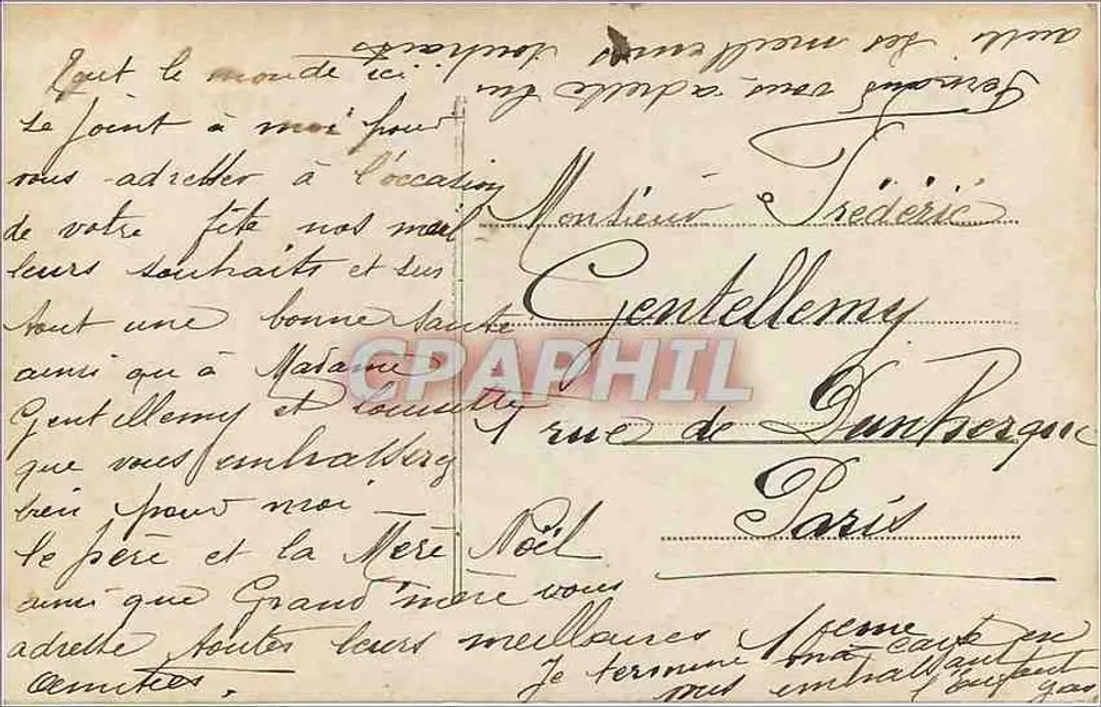 Mulher segurando um cesto de flores — Carta de vœux para a festa de Santa Térèse — REX 429 - Verso