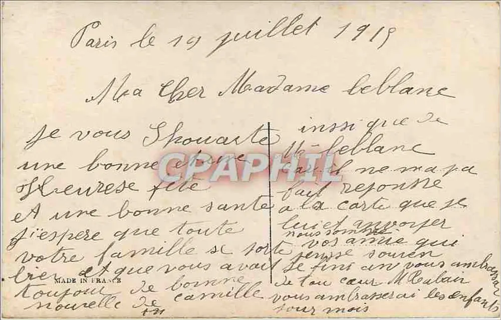 फूलों के बूंद से लेकर एक आदमी — अच्छा जन्मदिन — गैलेट, संख्या 304 - पीछे