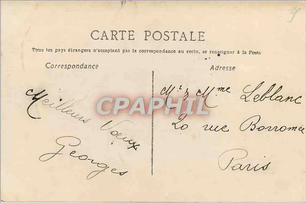 Retrato de um homem com um pássaro — editor Ter Auvril, n°1411 - Verso