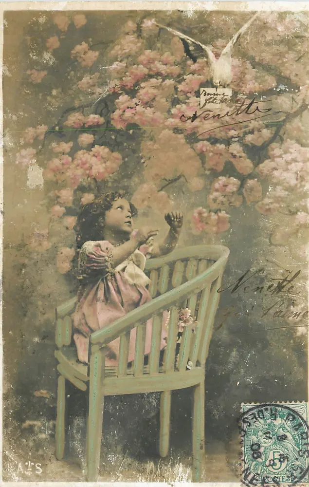 Menina sob cerejeiras em flor — A.S. — n°53 - Frente